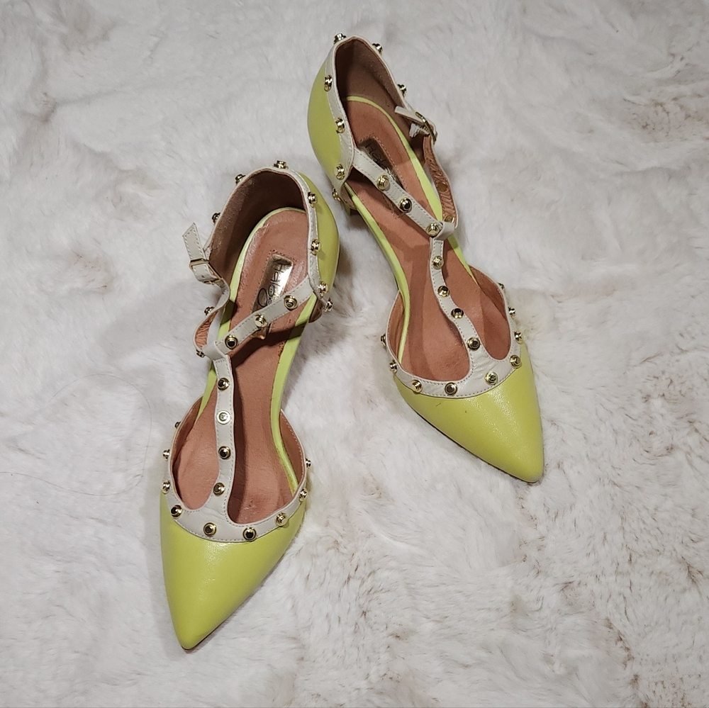 Halogen Mustard stud heels